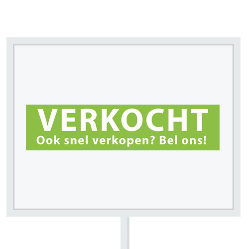 Reclameborden Totaal - makelaarsstickers - stickers voor makelaars - Binnenkort op funda - Verkocht OSVBO - wit groen