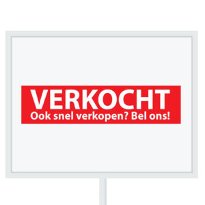 Reclameborden Totaal - makelaarsstickers - stickers voor makelaars - Binnenkort op funda - Verkocht OSVBO - wit rood
