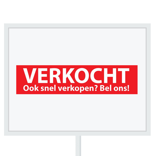 Reclameborden Totaal makelaarsstickers stickers voor makelaars Binnenkort op funda Verkocht OSVBO wit rood 2