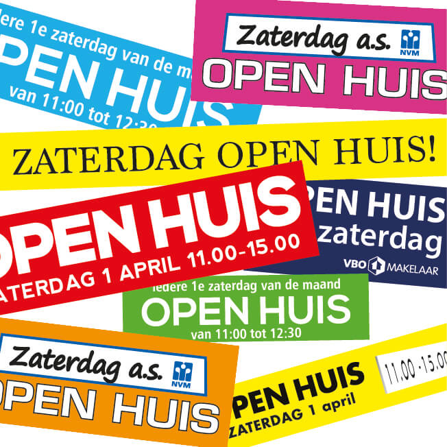 Open Huis Stickers Maatwerk